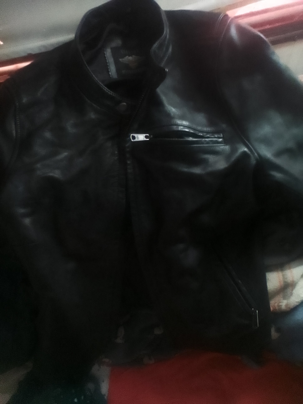 Harley-Davidson Black Leather Bomber Jacket